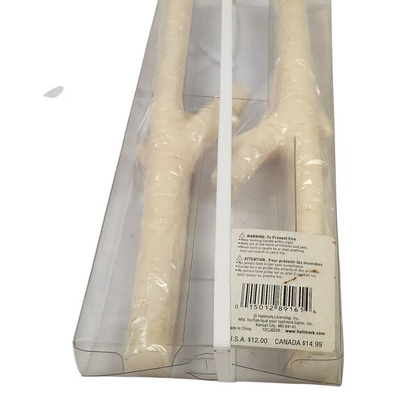 Vintage Hallmark Ivory Branch Taper Candles Set Of 2 Elegant Decor 12" 1DCJ6229 - Picture 3 of 6